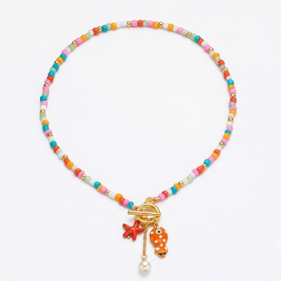 Collar Oceánic Acero Baño Oro